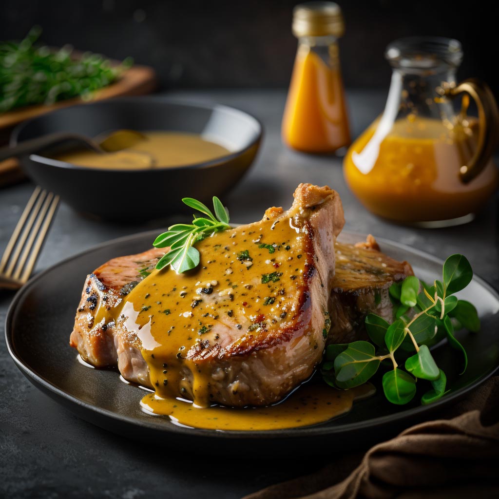 Chuletas de cerdo a la mostaza